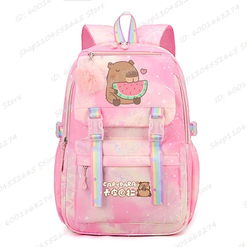 Capybara & Watermelon Graphic Print Schoolbags Cute Cartoon Children Backpack Girls Boys School Backpack Capybara Lovers Bags 1