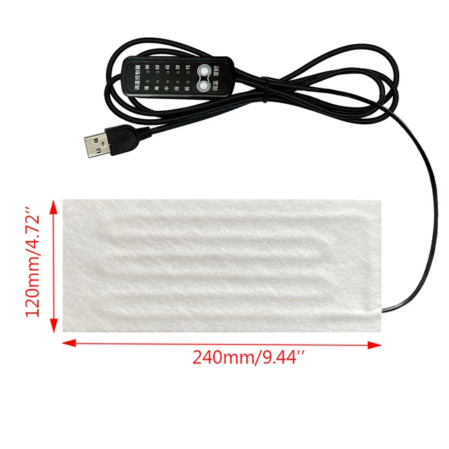 Usb Fűtőpad Fűtés Szőnyeg Fűtött Huzal 5 V -Os Elektromos Elem Téli Fólia Láb Melegítő Mellény Kabát Felmelegedés - Image 5