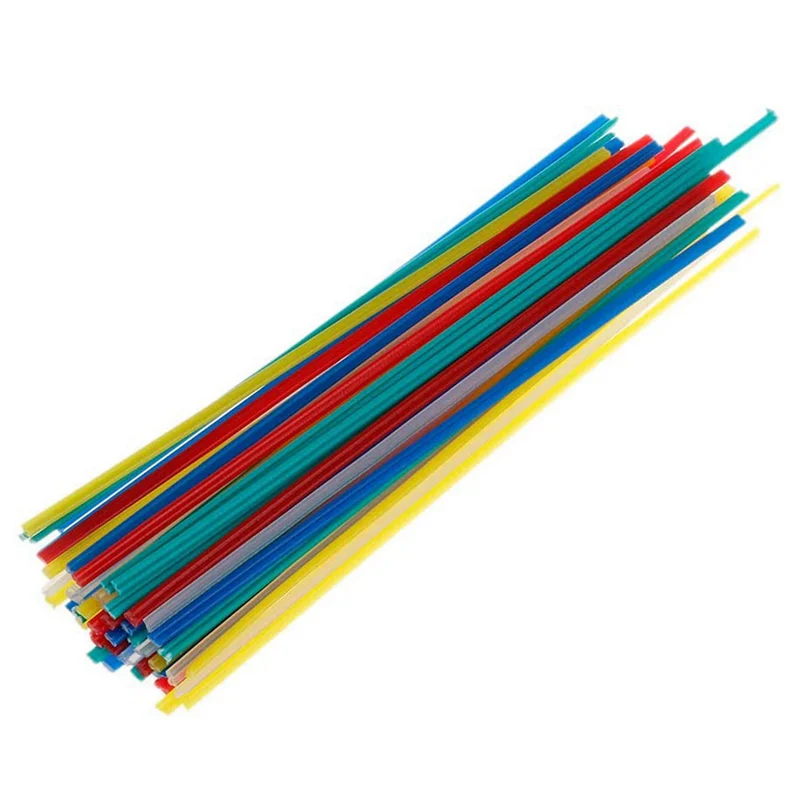 AT53 100Pcs 용접봉 PPR PP PVC 플라스틱 자동차 범퍼 수리 용접기 스틱 키트 폴리 프로필렌 핸드 툴 납땜 세트