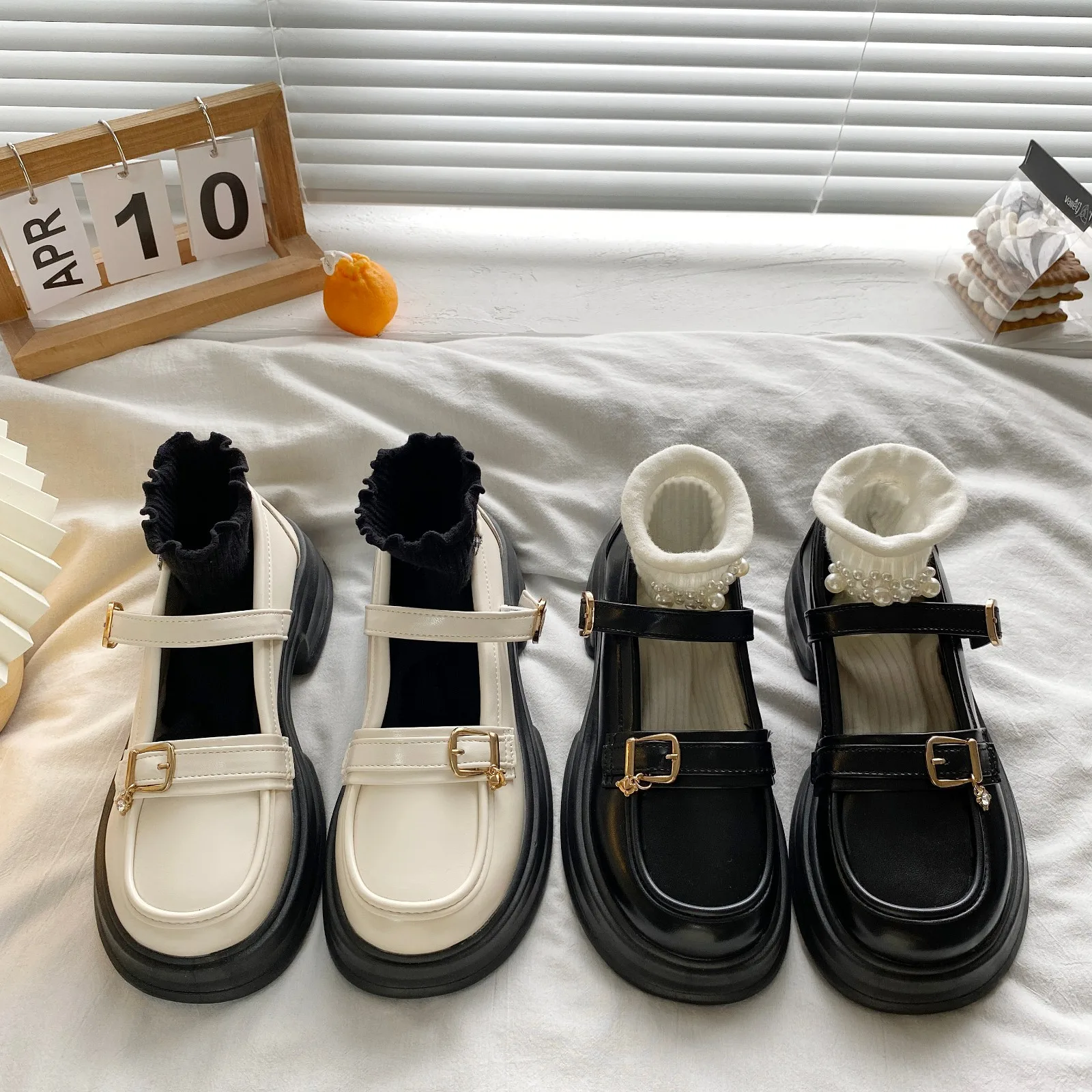 

Женские туфли-оксфорды на платформе, милые Кожаные Туфли Мэри Джейн, ремешок с пряжкой, квадратный средний каблук, летняя обувь