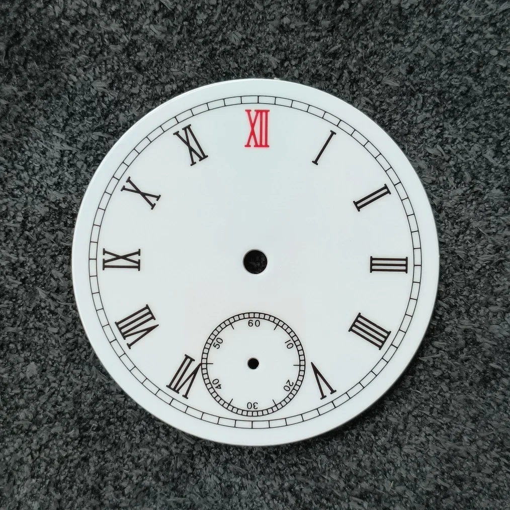 37mm White enamel dial Roman number thickness is 0.4mm second hand is at 6 o 'clock Suitable for ST3621 or ETA6498 movements