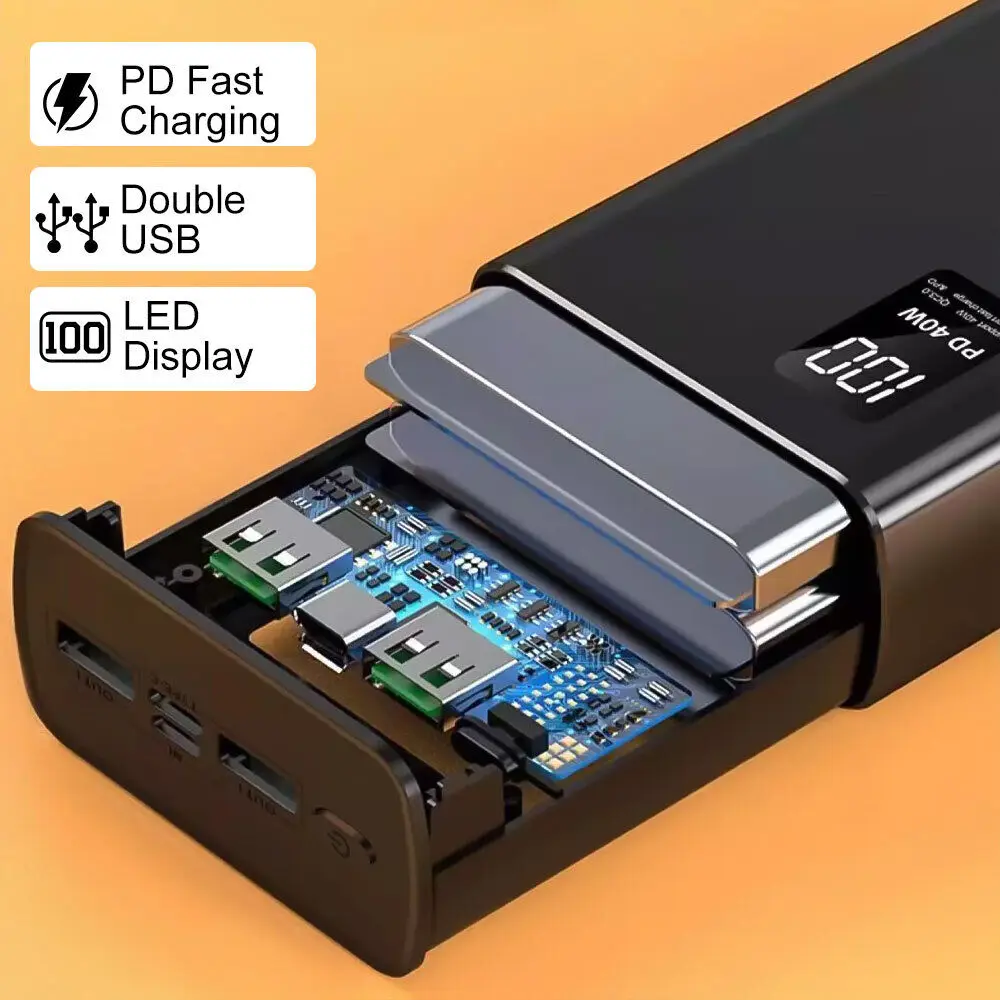 66W 20000mAh Fast Charger Power Bank Portable Battery Charger USB Two-way Quick Charging for iPhone Xiaomi Huawei Samsung 5