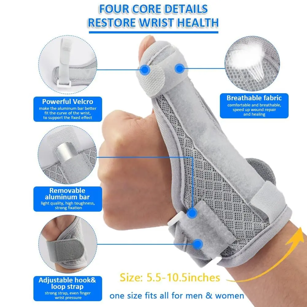 Thumb Spica Splint Thumb Stabilizer with 1Pc Trigger Finger Splint Finger Brace for Arthritis Tendonitis Pain Relief wrist brace