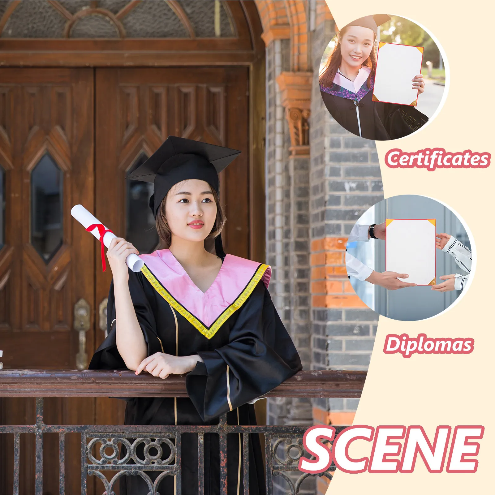 빈 증명서 용지 프리미엄 장 내부 라이너 시트 (졸업장, 상장, 학교 학업 완료 증명서용)