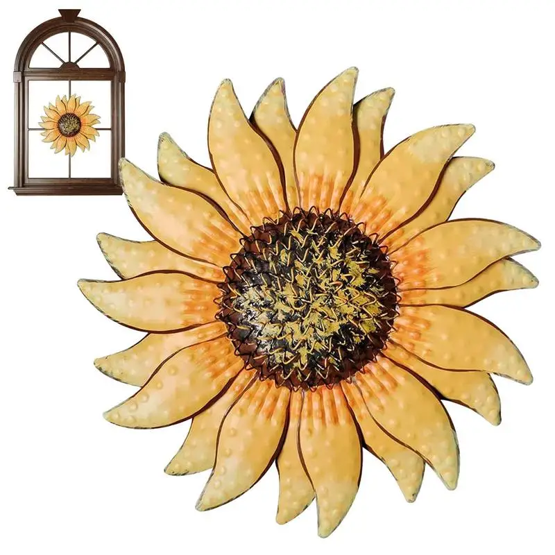 

Metal Flower Wall Art Refreshing Metal Flowers Outdoor Decor 13in Sunflower Bathroom Decor For Patio Bathroom Office Living Room