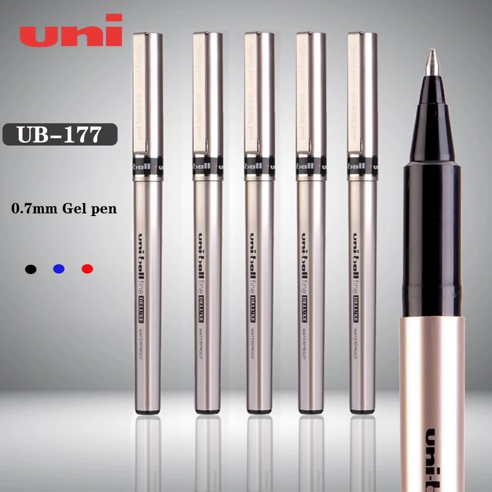 

10pcs Japan UNI Gel Pen UB-177 Straight Liquid Rollerball Pen Black 0.5mm Business Signature Pen Office Accessories Stationery