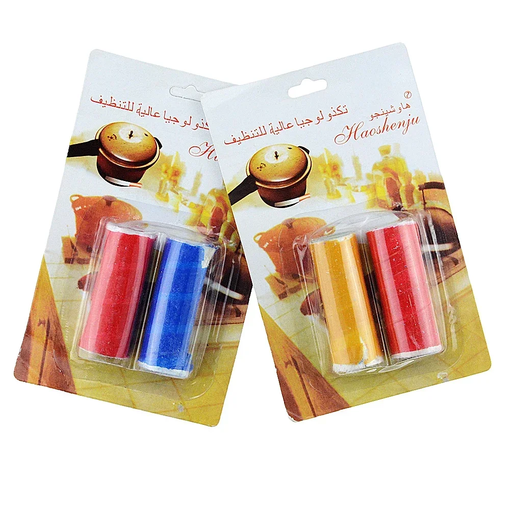 Magic Stainless Steel Cleaning Brushes Rod Stick Metal Rust Remover Cleaning Stick Pot Brush 2Pcs