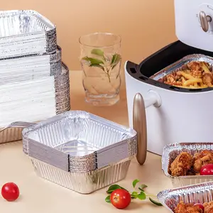 10 Pieces Oil Proof Aluminum Foil Tin Box Tin Tray Air Fryer Disposable  Paper Lined Nonstick Steamer Kitchen Tools BBQ Drip Tray - AliExpress