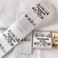 30X60mm étiquettes en coton personnalisées vêtements étiquette de marque privée à la main personnaliser étiquettes coton couleur impression Logo étiquettes de marque 3