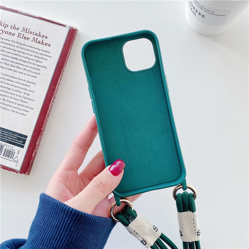 Cordino sportivo alla moda con custodia per telefono per iPhone 16 14 13 15 Pro Max 12 11 XS Mini 7 Corda morbida antiurto Custodia adatta per viaggiare_voghion.com