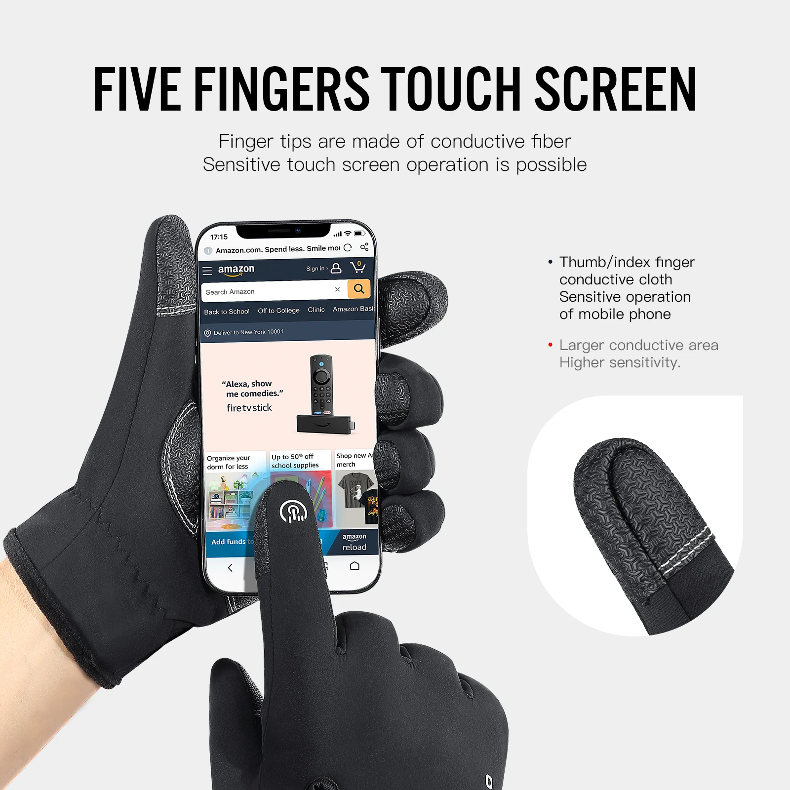 Outdoor Winter Cycling Skiing Gloves Black Waterproof Warm Touchscreen Anti-slip Mountaineering Motorcycle Ski Gloves