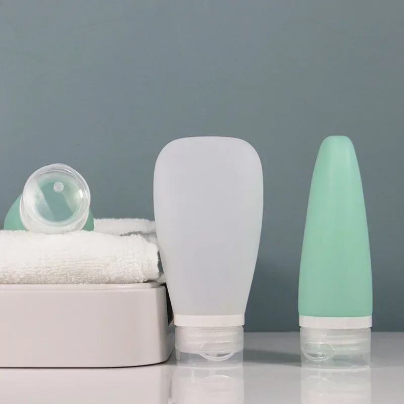 누출 방지 실리콘 빈 여행용 병, Bpa 프리 리필 가능 화장품, 항아리 여행 휴대용 샤워 젤 샴푸 병, 38 ml, 60 ml, 90ml