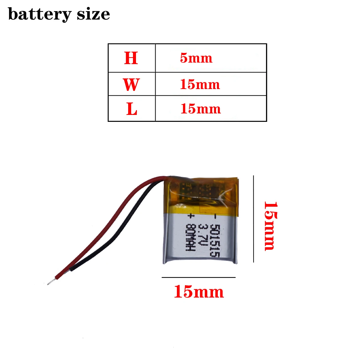best battery brand 3.7V polymer lithium battery 501515 80MAH Bluetooth headset small toy wireless headset