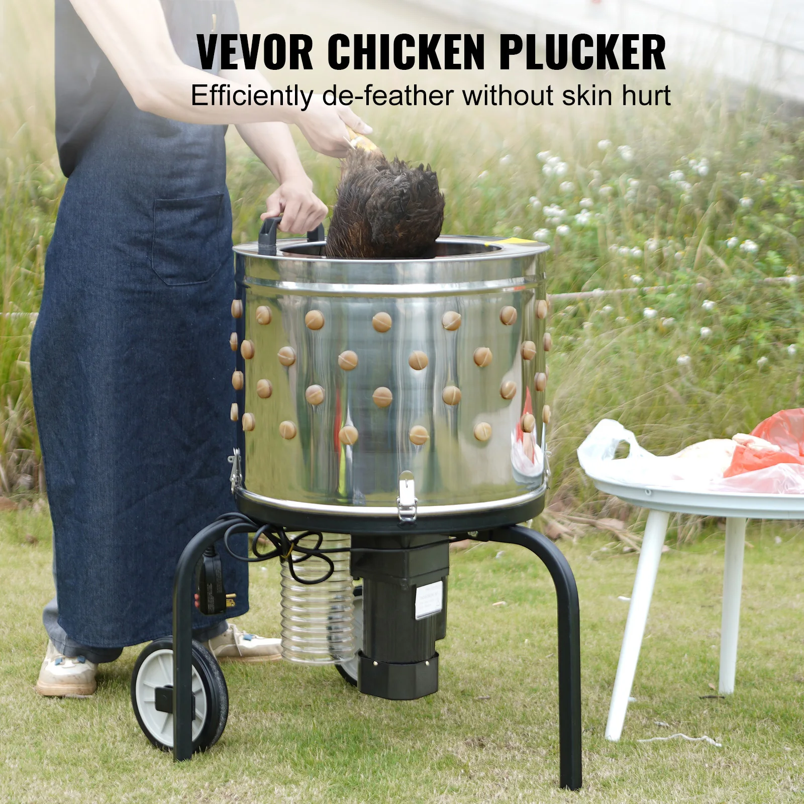 Stainless Steel Chicken Plucker Machine with Soft Fingers for Poultry