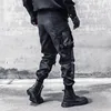 Techwear Functional Cargo Pants Men Fashion Tactical Ribbons Design Trousers 2025 Spring Hip Hop Streetwear Pants Black 2