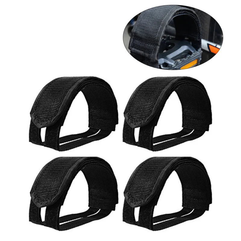 

Fixed Strap Feet Strap Anti Pedal Toe Clip Strap Cycling Pedal Accessory Fixed Cycle Gear 4pcs Black
