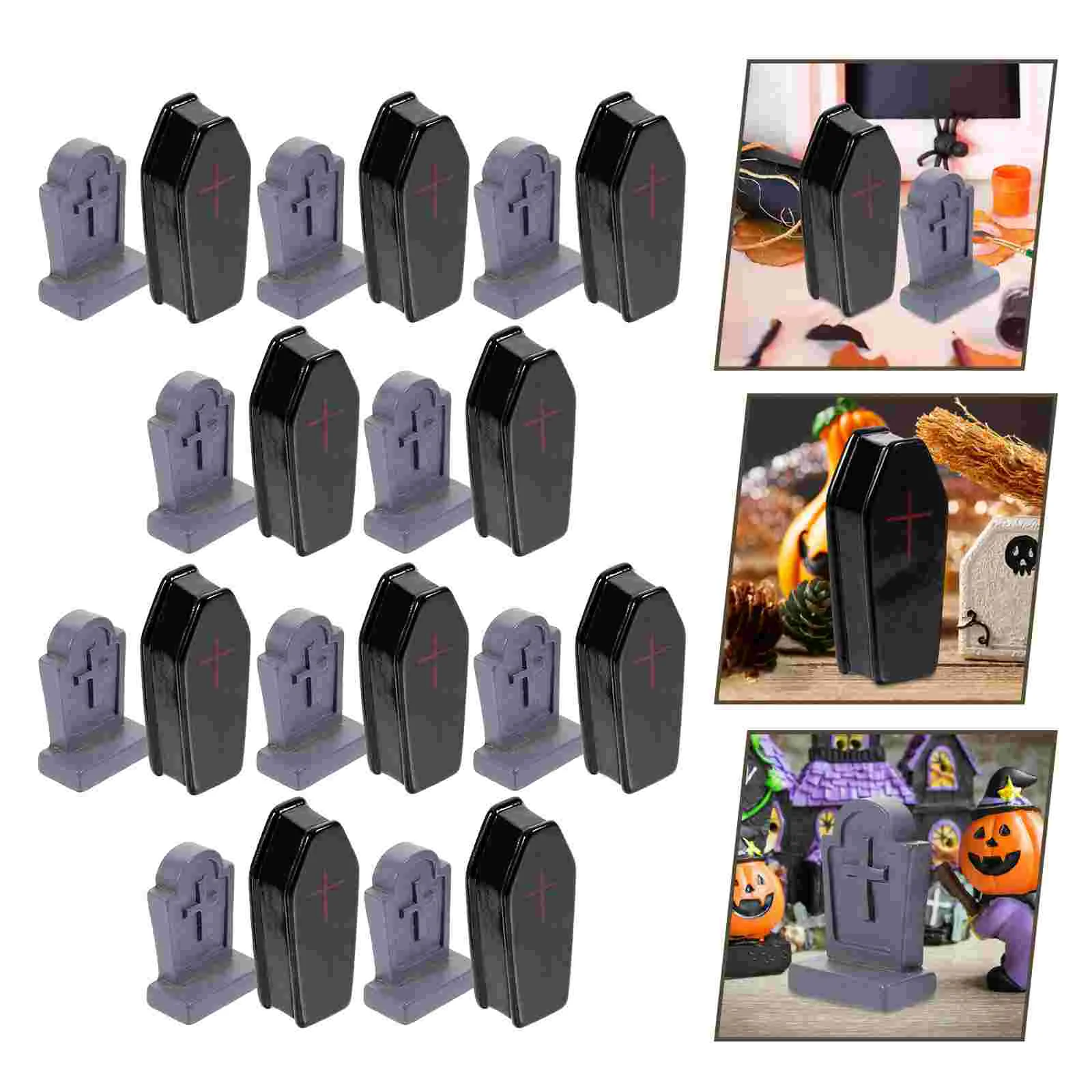 

Halloween Coffin Box Mini Tombstones Ornament Decorative Tombstone Halloween Haunted House Decor Coffin Boxes Tombstone