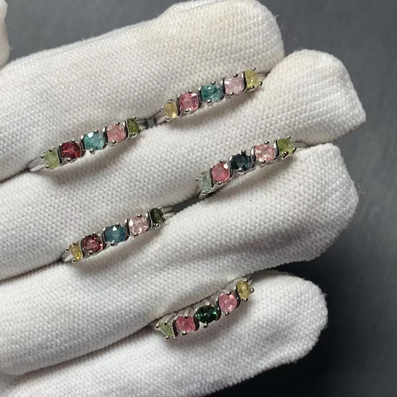 New Arrival Natural Tourmaline Rings Female  Jewelry For Women Gift Copper Cute Stone Flower