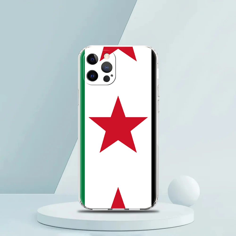 Luxury Silicone Clear Phone Case with Syria Flag Design