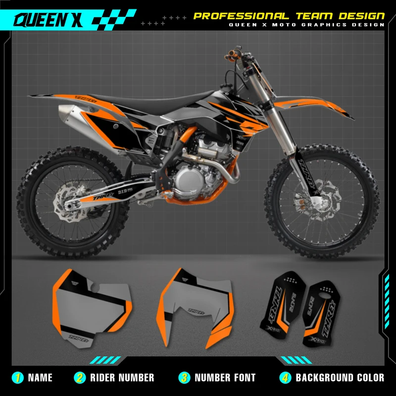 

QUEEN X MOTOR Custom Team Graphics Decals Stickers Kit For KTM 2013 2014 2015 SX SXF , 2014 2015 2016 EXC XC-W EXC-F 083