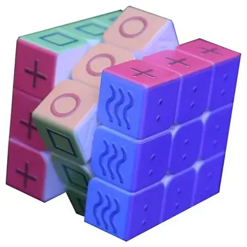 3x3x3 3D Blind Speed Cube Puzzle Relief Geometric Figure Magic Cube Puzzle Fingerprint Effect Games Educational IQ Item 1