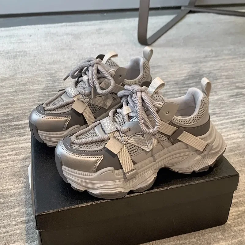 Women's Chunky Sneakers Breathable Mesh Platform Sports Shoes