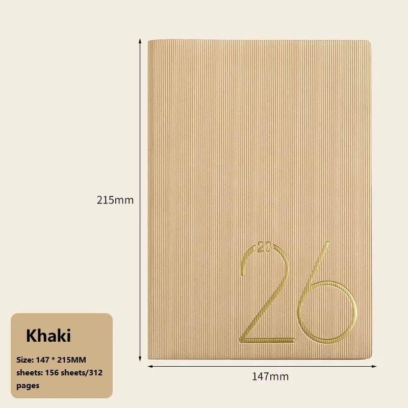 Bilingual 2026 Daily Planner Notebook - 365-Day Time Management Organizer with Weekly and Monthly Memo Sections