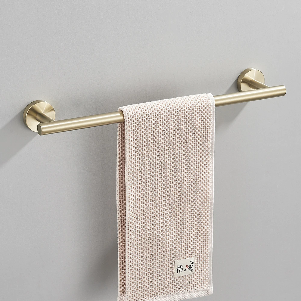 Description Picture 5 of itemBrushed Gold Bathroom Accessories Set Wall-Mount Stainless Steel Towel Bar Rack Toilet Roll Paper Holder Robe Hook Hardware