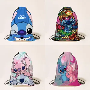 New Disney Stitch Anime Printing Makeup Bag Cute Organizer Bag Pouchs For Bag Cartoon Women Mini Cosmetic Bag Custom Pattern