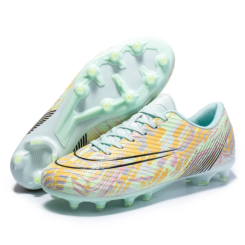 Men's Football Boots TF/FG Tall Football Boots Men's Youth Adult Non-Slip Spike Grass Training Competition Sneakers