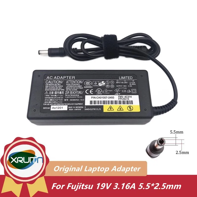 

For Fujitsu LIFEBOOK CP281868-XX Laptop Power AC Adapter Charger ADP-60ZH A PTW1931N SEB80-19.0 SEC80-19.0 19V 3.16A 60W