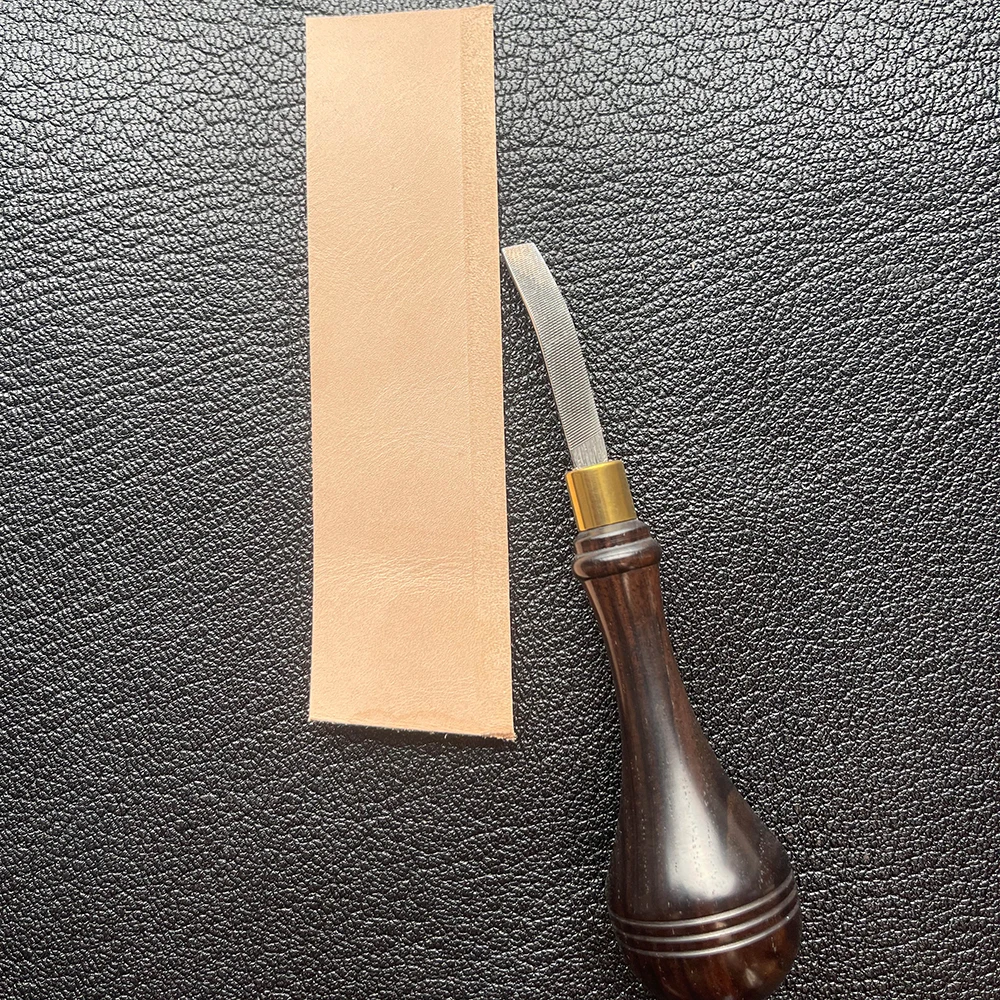Leather Surface Edge Treatment Polished File High Carbon Steel HRC60 Medium Tooth Grinder with Rosewood Handle Leathercraft Tool