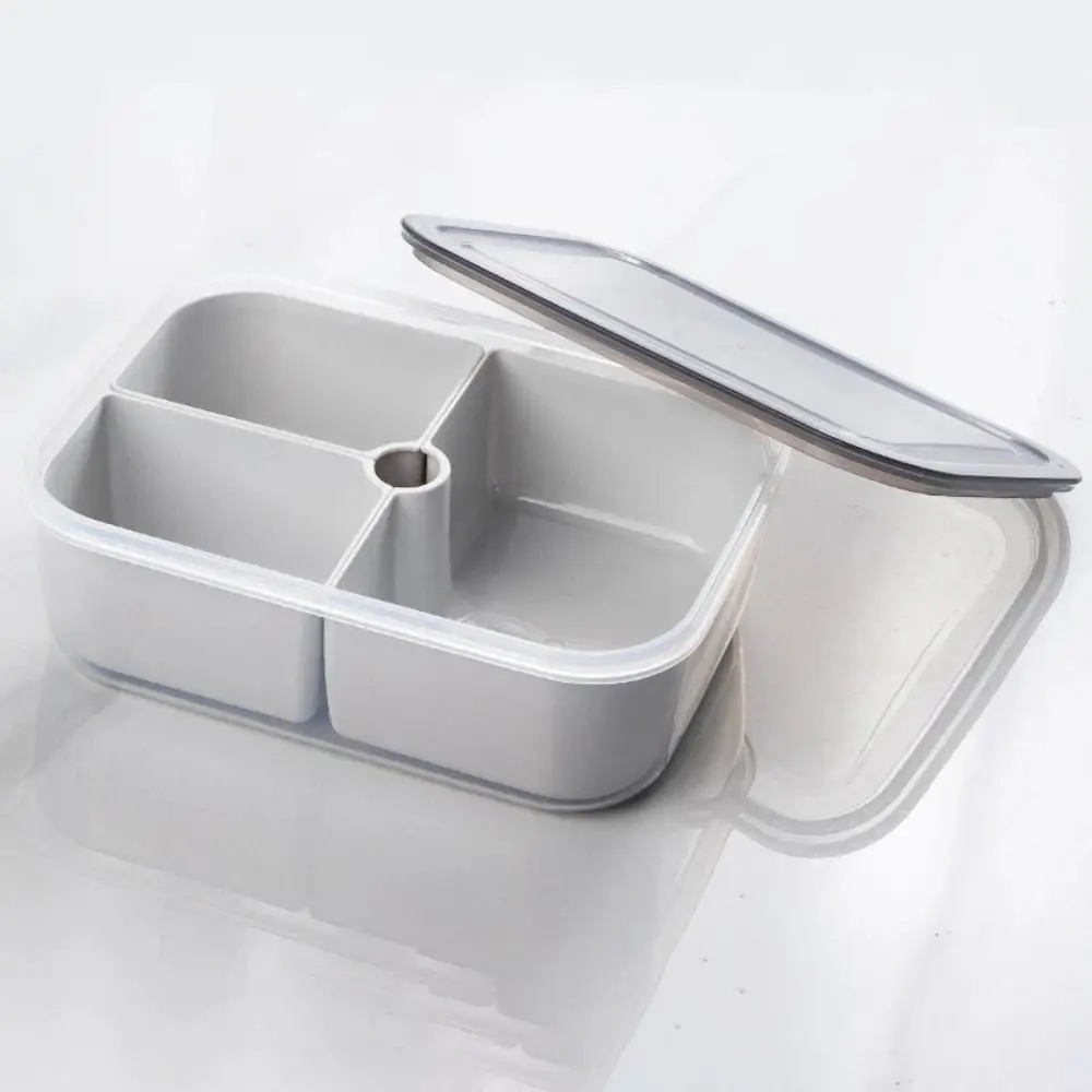 Fruit Preservation Storage Box Container Fridge Organizer Basket Meat Onion Ginger Clear Crisper with Sealed Lid Drain Holes