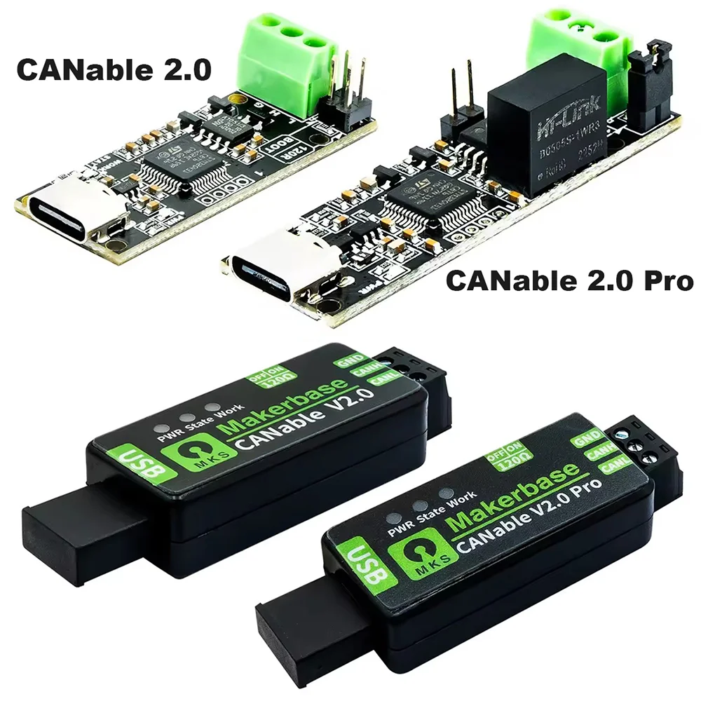 Makerbase MKS CANable 2.0 CAN محلل USB إلى CAN محول CANFD slcan المقبس CANdleLight klipper CANable 2.0 وحدة