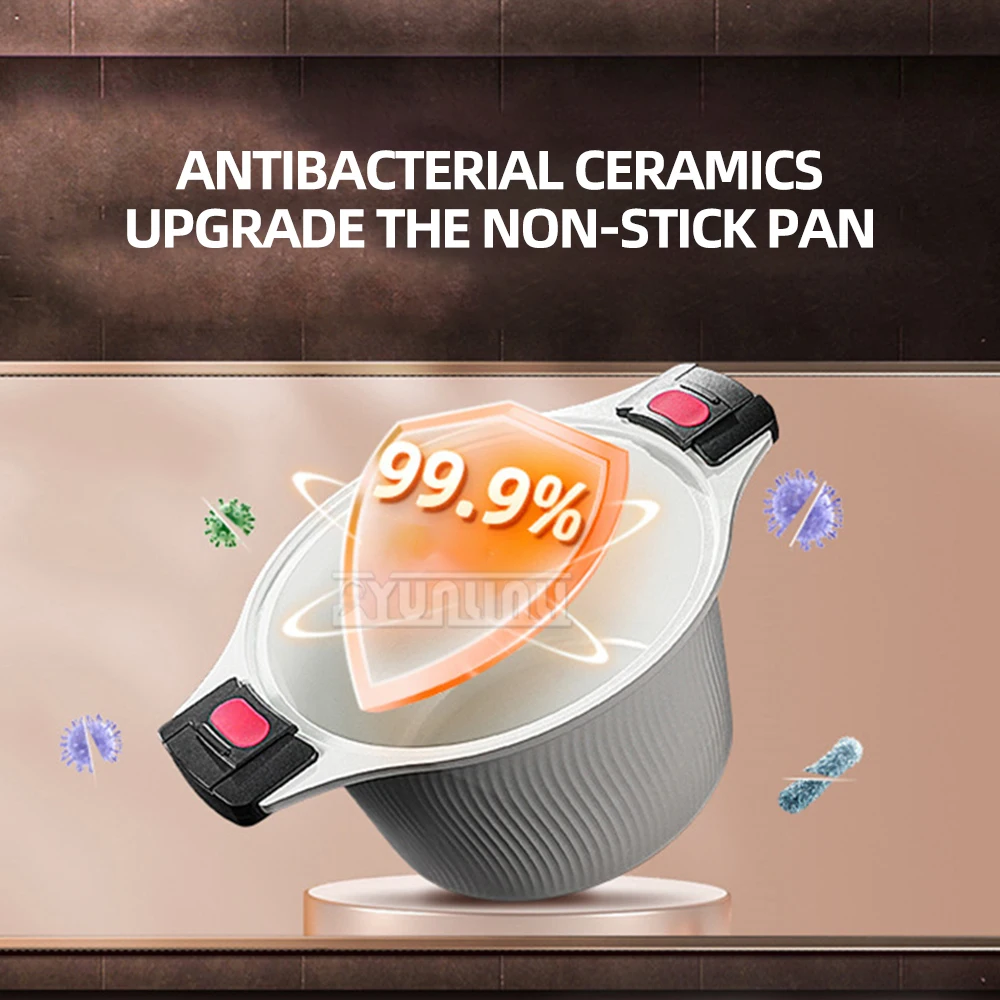 Multifunctional Double Ear Stewing Boiling Pot Kitchen Cookware 7L Non-stick Enamel Micro Pressure Cooker