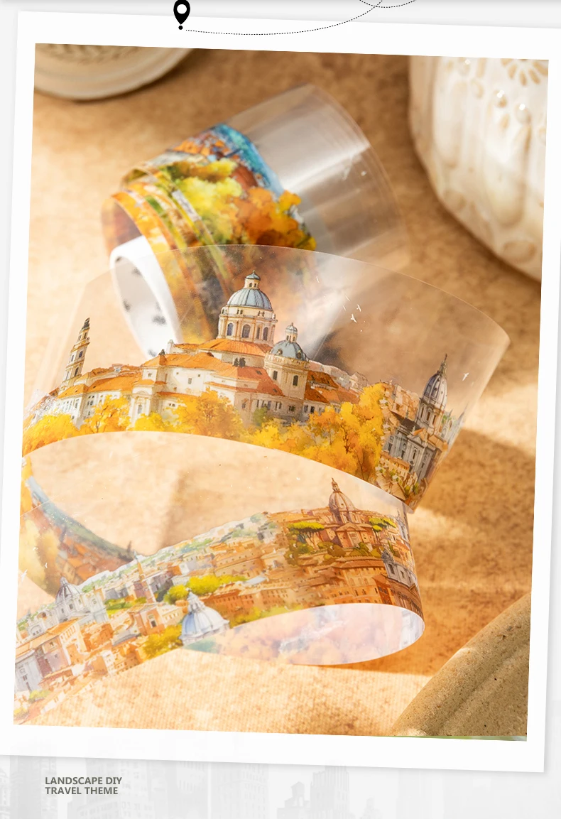 Journal GO 4,5 x 200 cm Building Along the Trip Tapes Endless Journey Masking Tape Aufkleber für Collage Junk Journal Scrapbooking – Detail 5