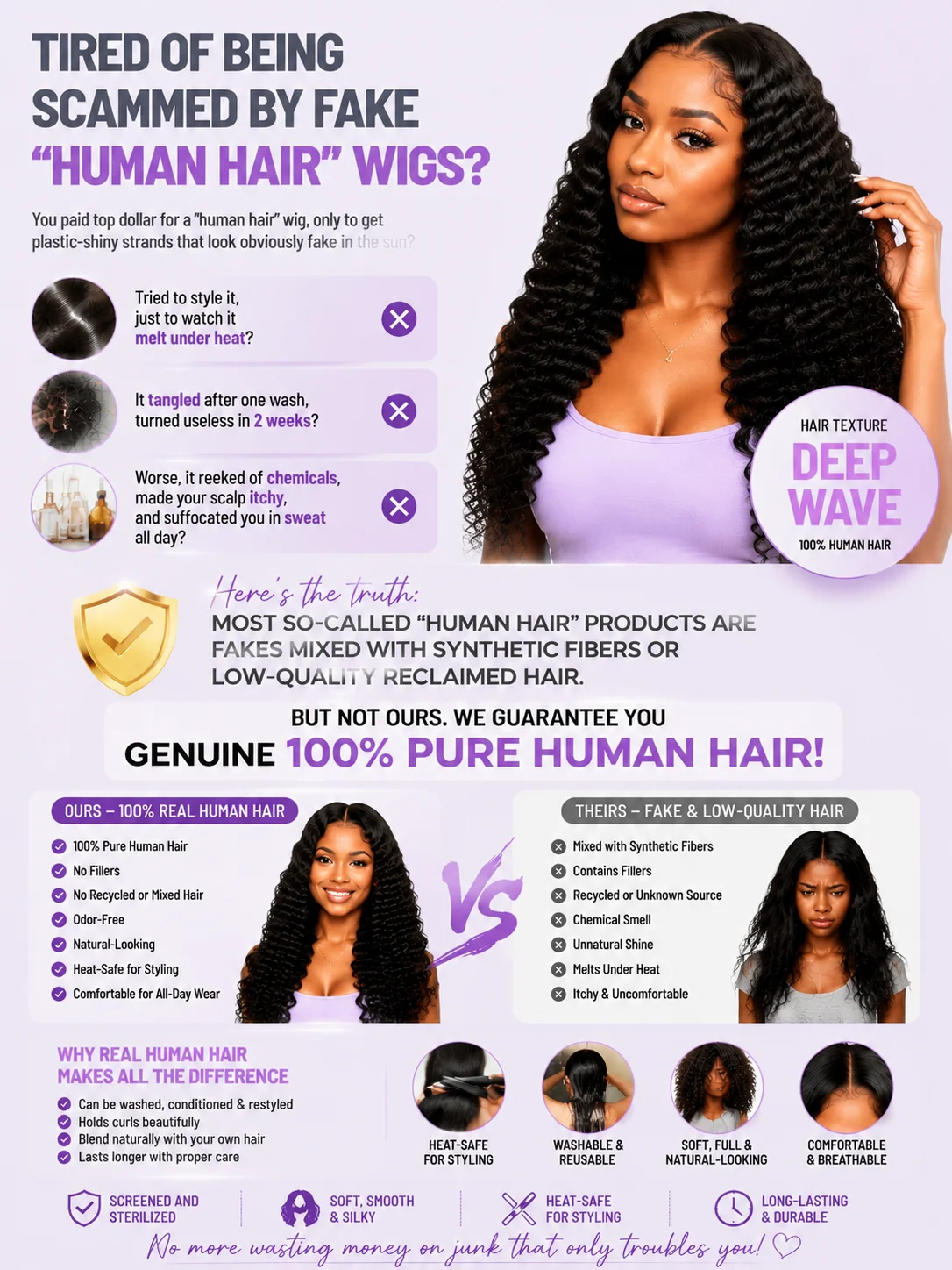 100% Human Hair Brazilian Deep Wave 300% Density 40 Inch Wigs Loose Water Wave Lace Front Wig 4x4 13x6 HD Lace Human Hair Wig 6