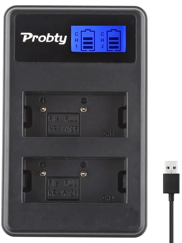 Battery Charger Dual USB Battery Charger NP W126 USB Dual Charger for Fujifilm X100V X100F X-A5 X-A10 X-E4 X-Pro2 X-Pro3 X-T1 X-T2