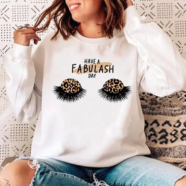 Blusa com Capuz Estampada de Cílios