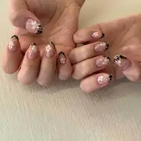 Faux ongles de Style français rose, fleur blanche imprimée, tête carrée courte, à pression, simples, portables, artificiels, Art, 24 pièces 4
