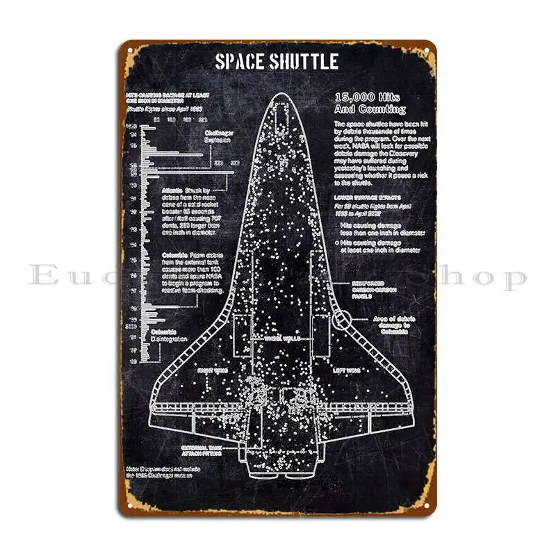Space Shuttle Metal Sign Pub Garage Funny Design Sign Tin Sign Poster