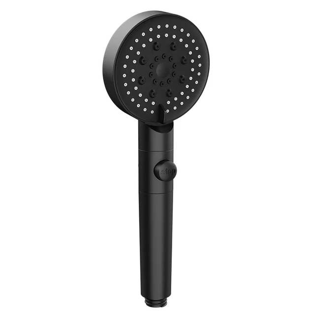 Pommeau De Douche Noir À Économie D'eau, 6 Modes, Turbo À Haute Pression,  Une Touche D'arrêt, Avec Petit Ventilateur, Pour Salle De Bain - Tête De  Douche - AliExpress