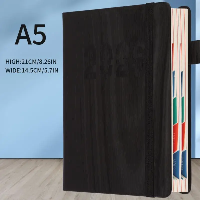 Colorful Hardcover Leather Daily Monthly Planner, 400 Pages
