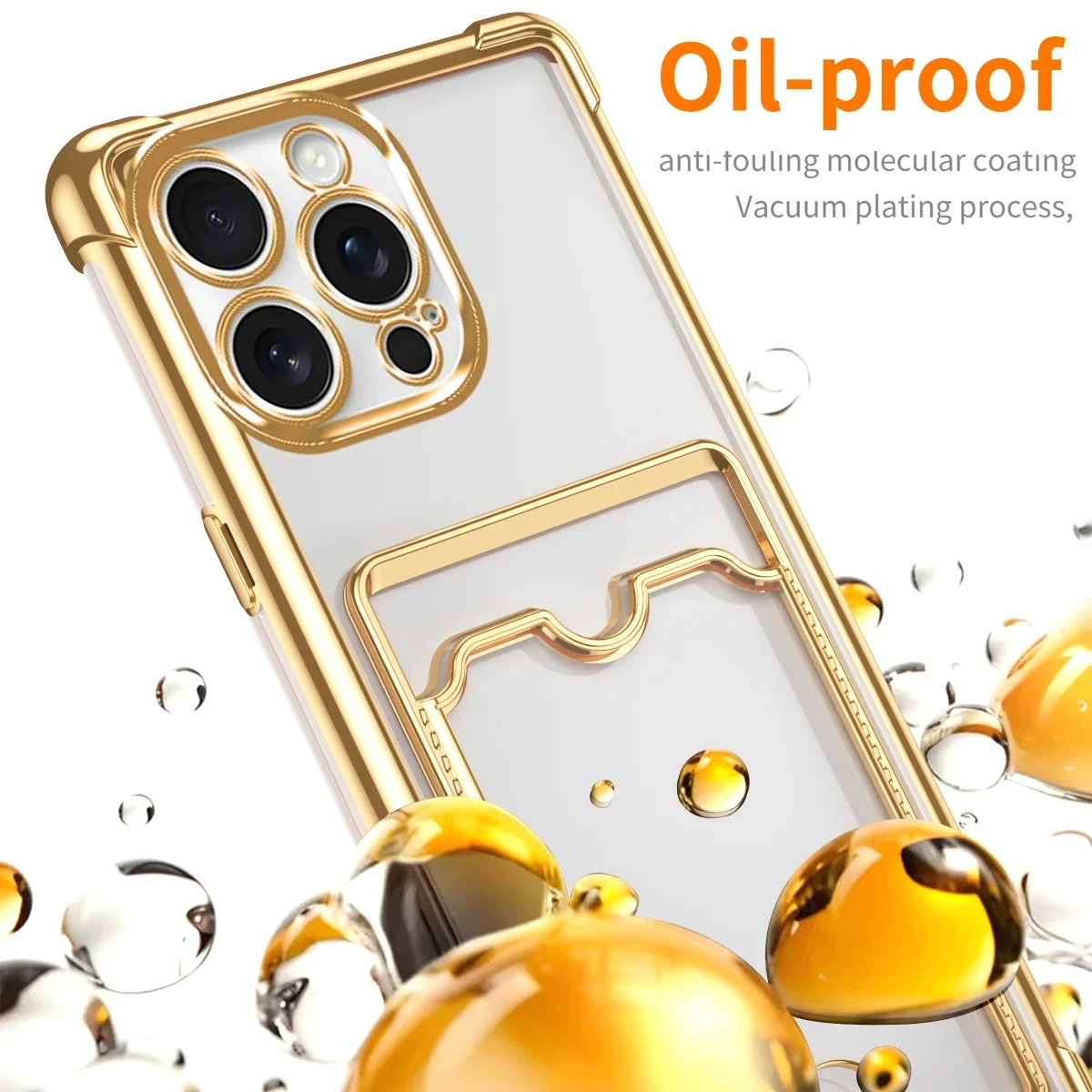 Soft Plating Transparent Shockproof Card Holder Bag Case