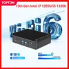 Topton Fanless Mini PC 13th Gen Intel i7 1355U i5 1335U Windows 11 PCIE4.0 Dual 2.5G LAN Tunderbolt 4 Gaming Computer Host WiFi6 1