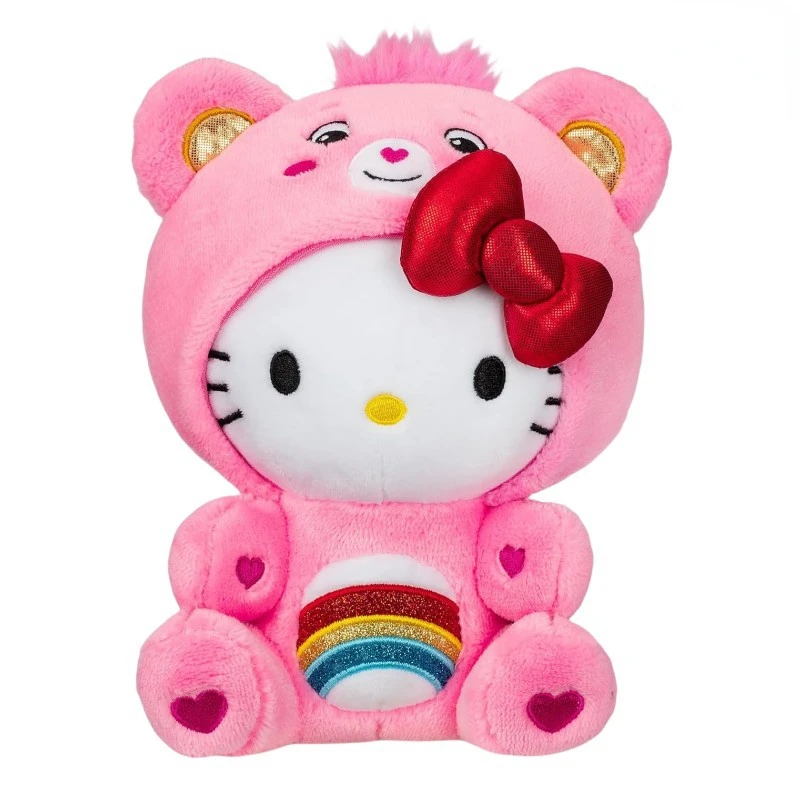 

MINISO 25cm Sanrio Hello Kitty Disguise Care Bear Happy Bear Plush Doll BADBADTZ-MARU Disguise Unhappy Bear Plush Ornament Gift