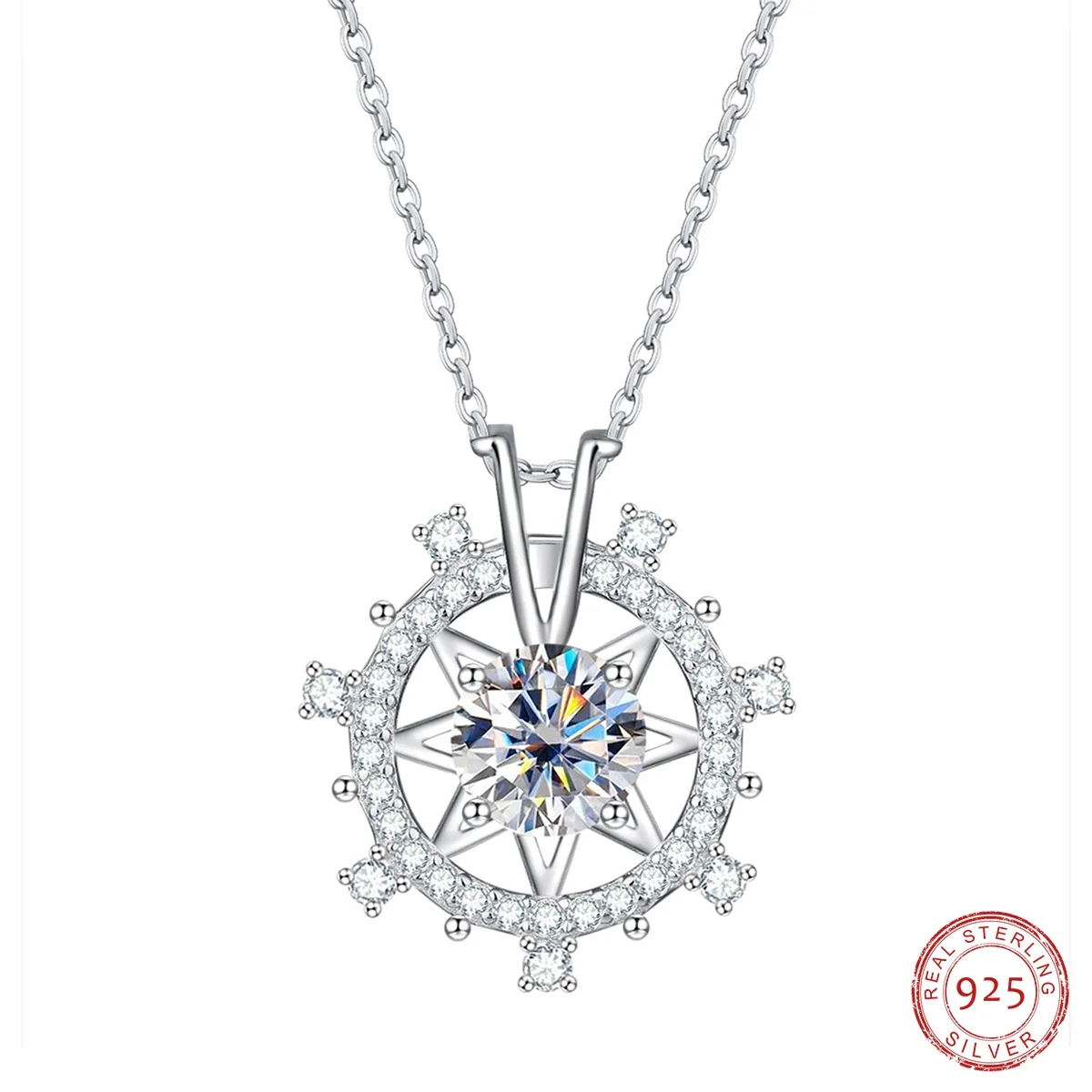 

1 Carat D Color Moissanite Diamond Windmill Pendant Necklace 925 Sterling Silver Chain Fine Jewelry Gifts Wholesale