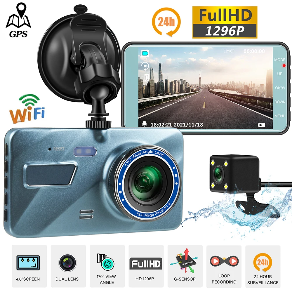 

Dash Cam WiFi Full HD 1080P Car DVR Rear View Car Camera Drive Video Recorder Black Box Vehicle Dashcam Auto GPS Car Accessories