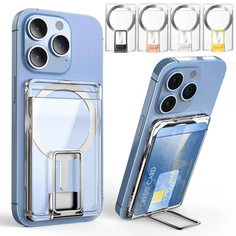 Portafoglio Magnetico Magnetico Per Cellulare Slot Card Case Card Bag Trasparente Per Apple Magsafe Per Iphone 15 14 13 12