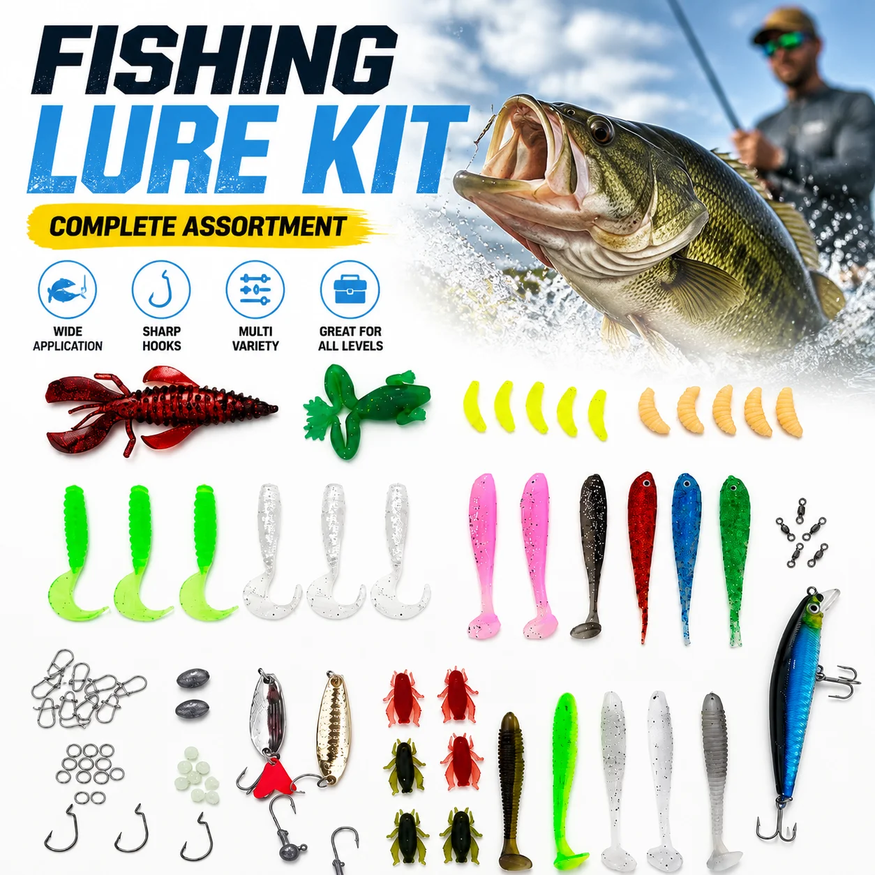 84/107pcs fishing lure kit soft and hard bait set gear layer metal jig spoon for bass pike crank tackle accessories with box 1 84/107pcs Fishing Lure Kit Soft and Hard Bait Set Gear Layer Metal Jig Spoon For Bass Pike Crank Tackle Accessories with Box 1